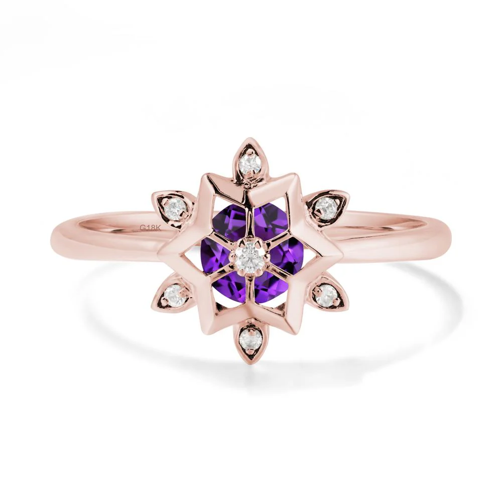 Floral Inspired Engagement Amethyst Ring - Image 5