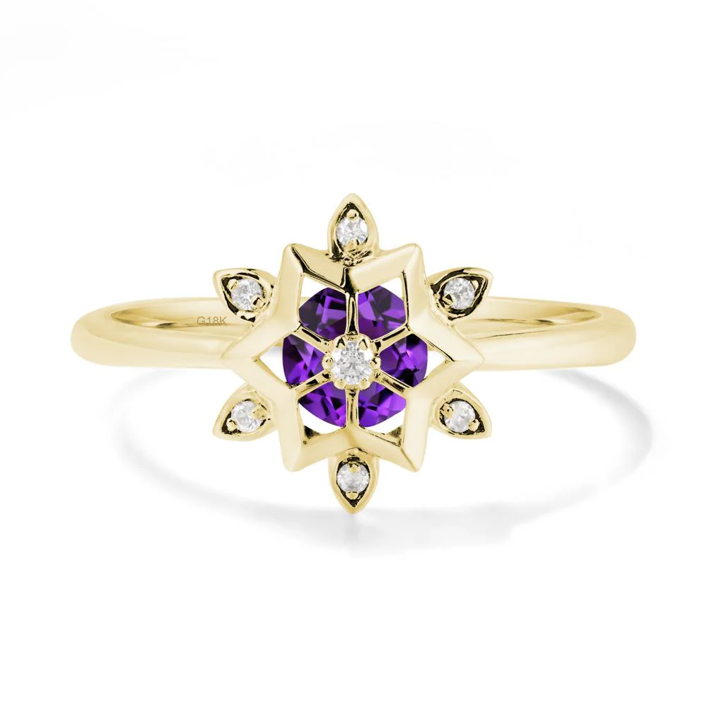 Floral Inspired Engagement Amethyst Ring - Image 7