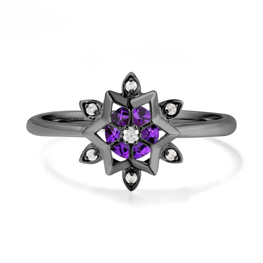 Floral Inspired Engagement Amethyst Ring - Image 8