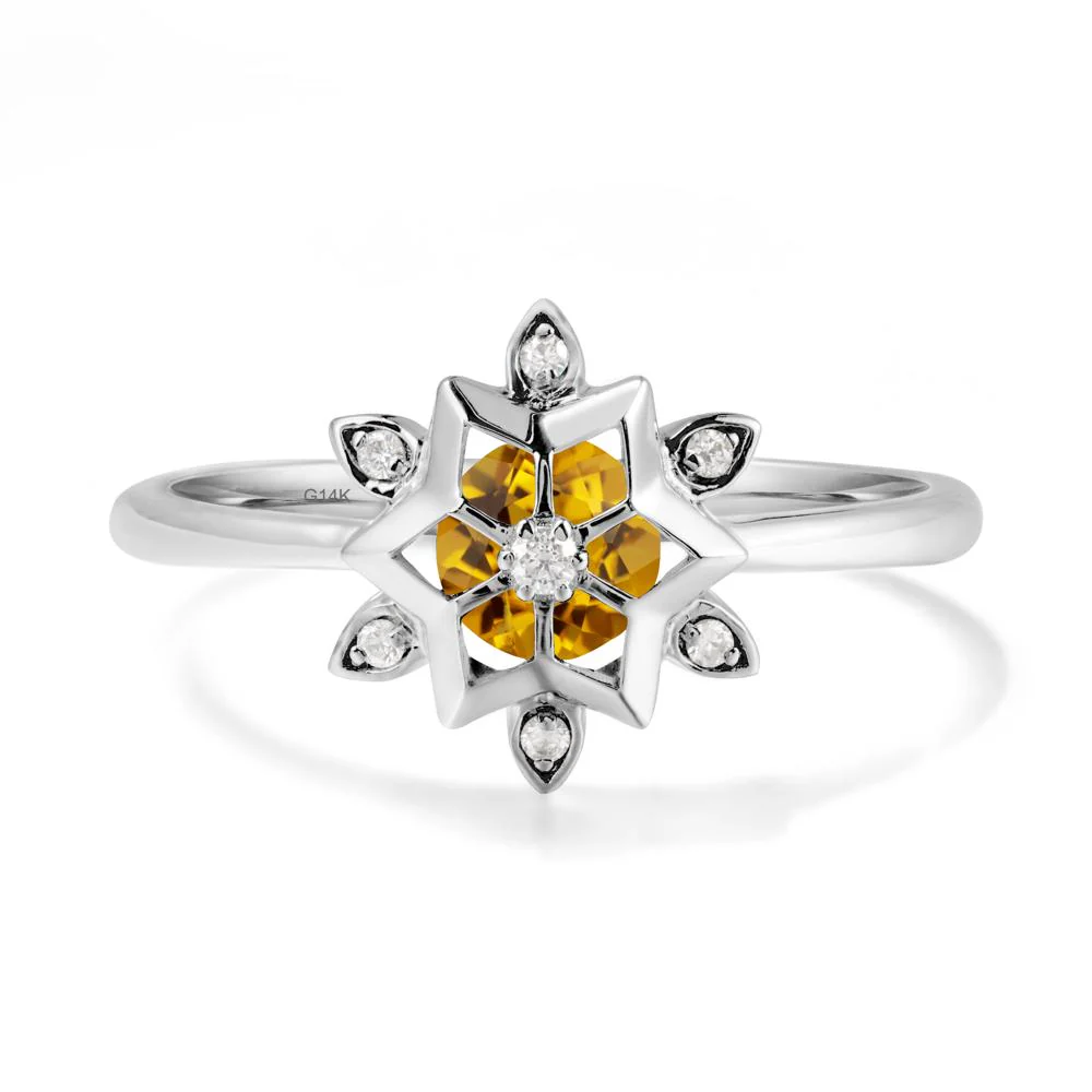 Floral Inspired Engagement Citrine Ring - Image 3