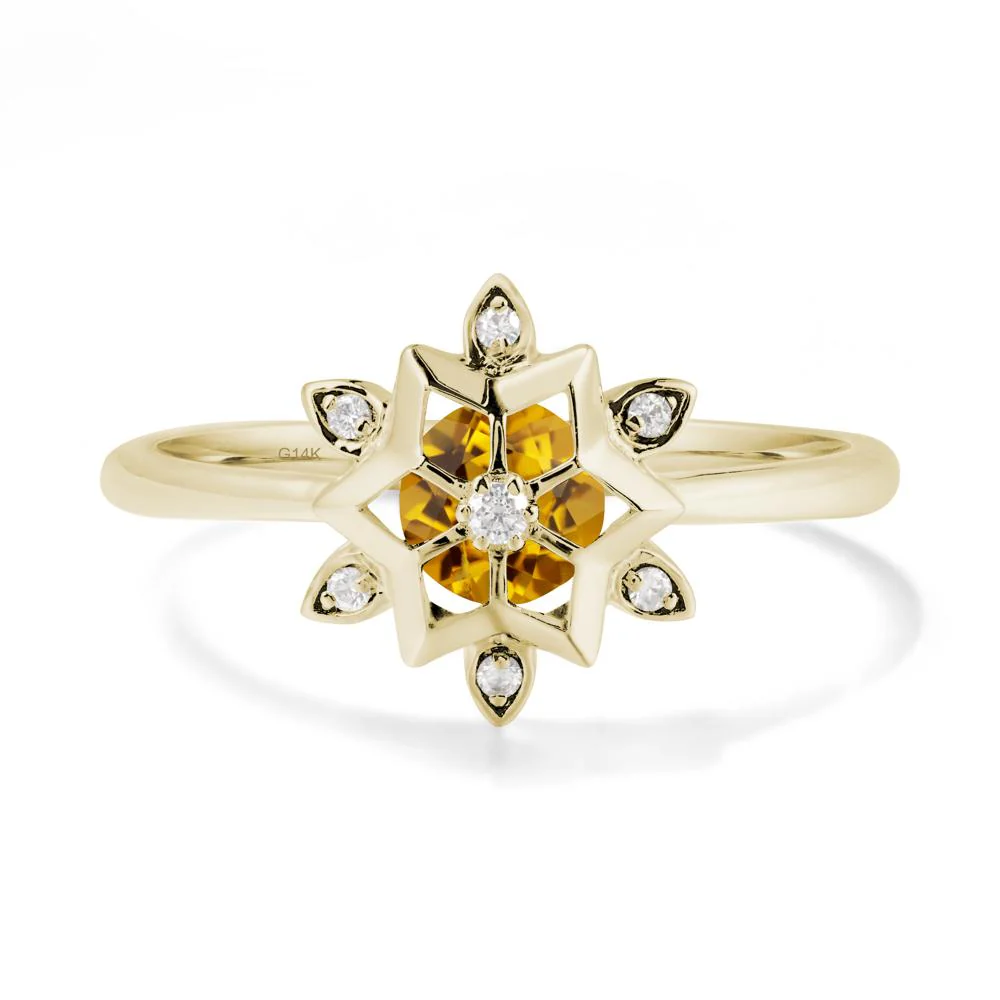 Floral Inspired Engagement Citrine Ring - Image 4