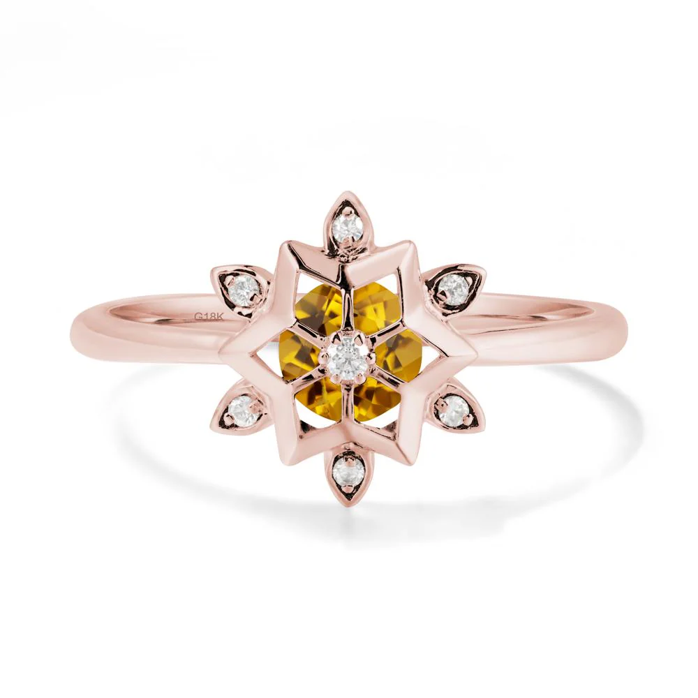 Floral Inspired Engagement Citrine Ring - Image 5