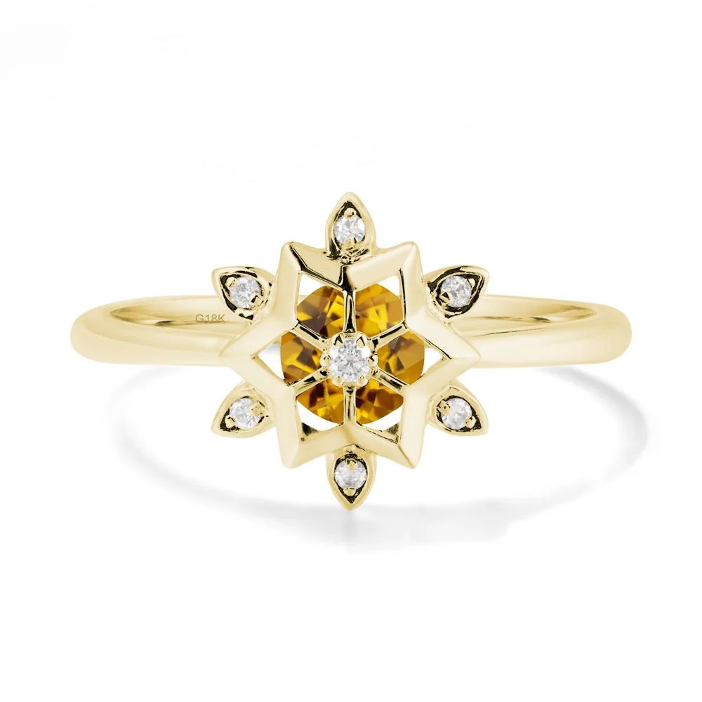 Floral Inspired Engagement Citrine Ring - Image 7