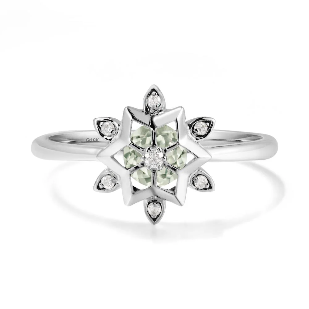 Floral Inspired Engagement Green Amethyst Ring - Image 5