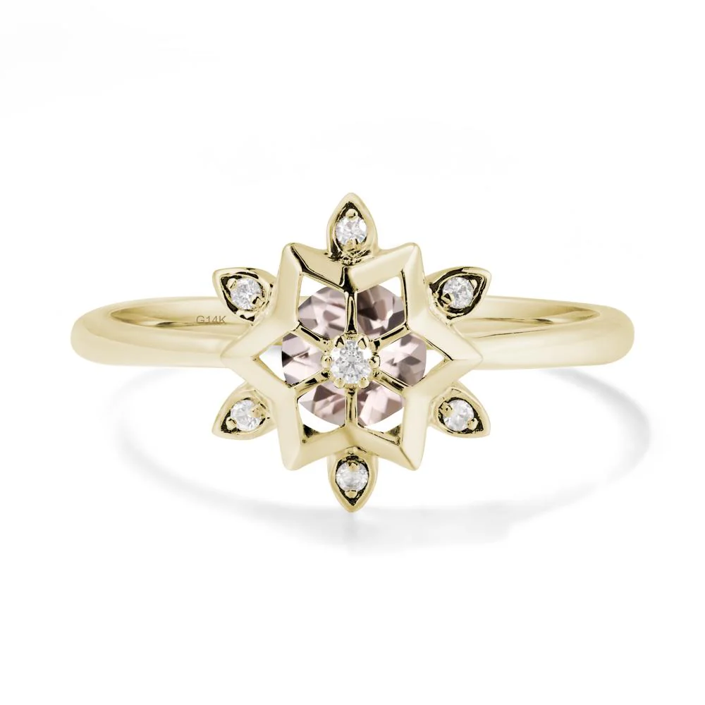 Floral Inspired Engagement Morganite Ring - Image 3
