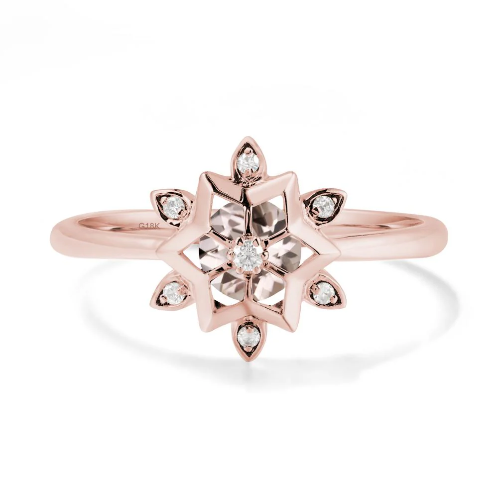 Floral Inspired Engagement Morganite Ring - Image 4