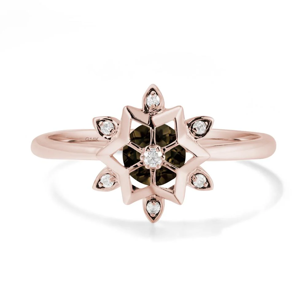 Floral Inspired Engagement Smoky Quartz Ring - Image 2