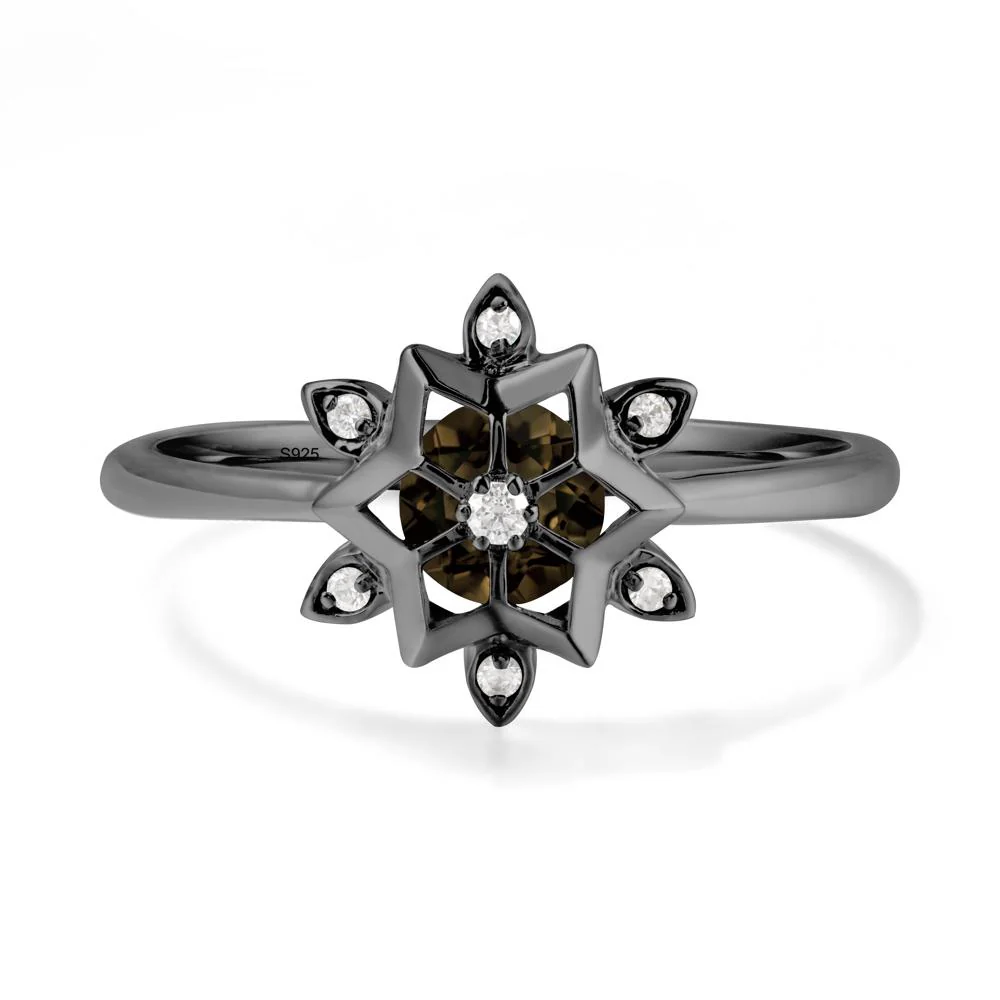 Floral Inspired Engagement Smoky Quartz Ring - Image 7