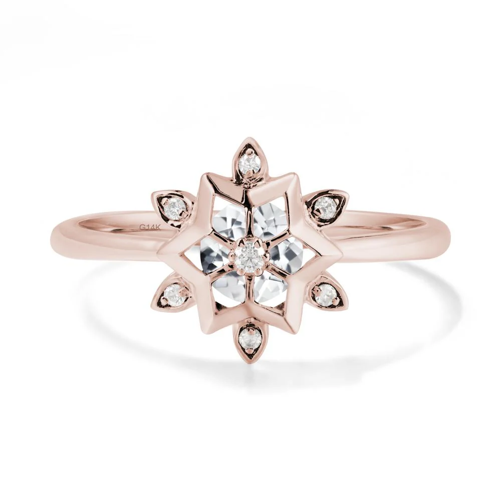 Floral Inspired Engagement White Topaz Ring - Image 2