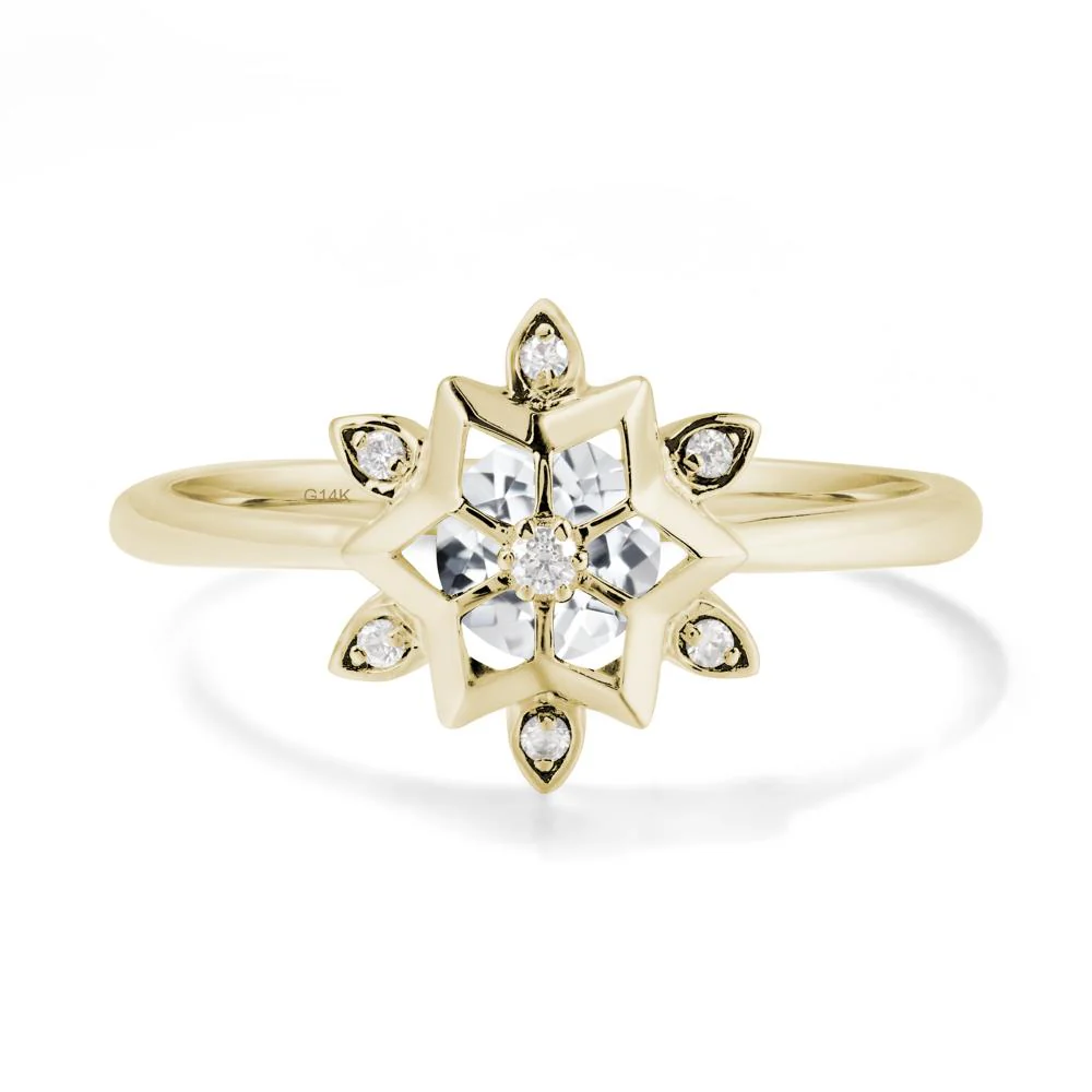 Floral Inspired Engagement White Topaz Ring - Image 3