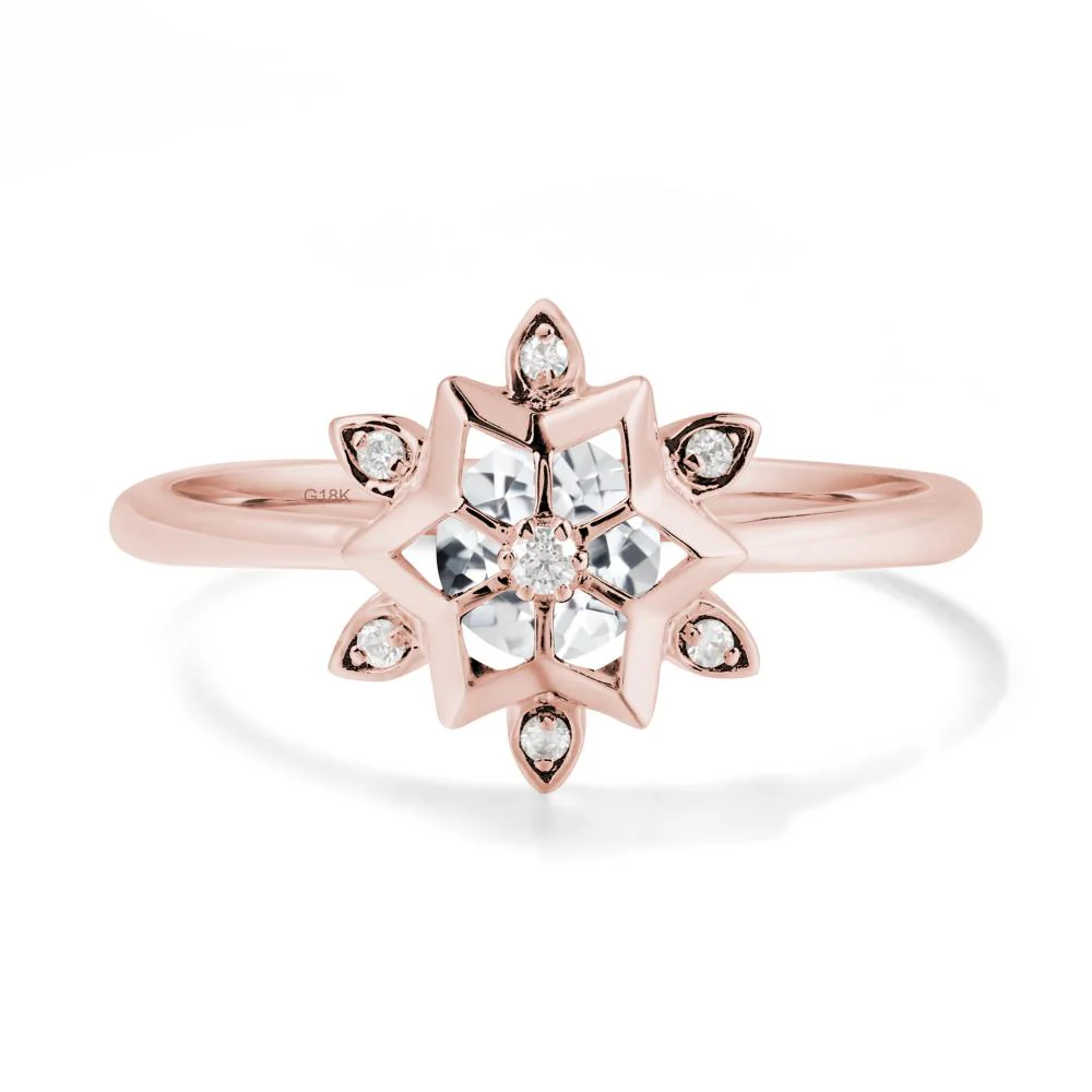 Floral Inspired Engagement White Topaz Ring - Image 4