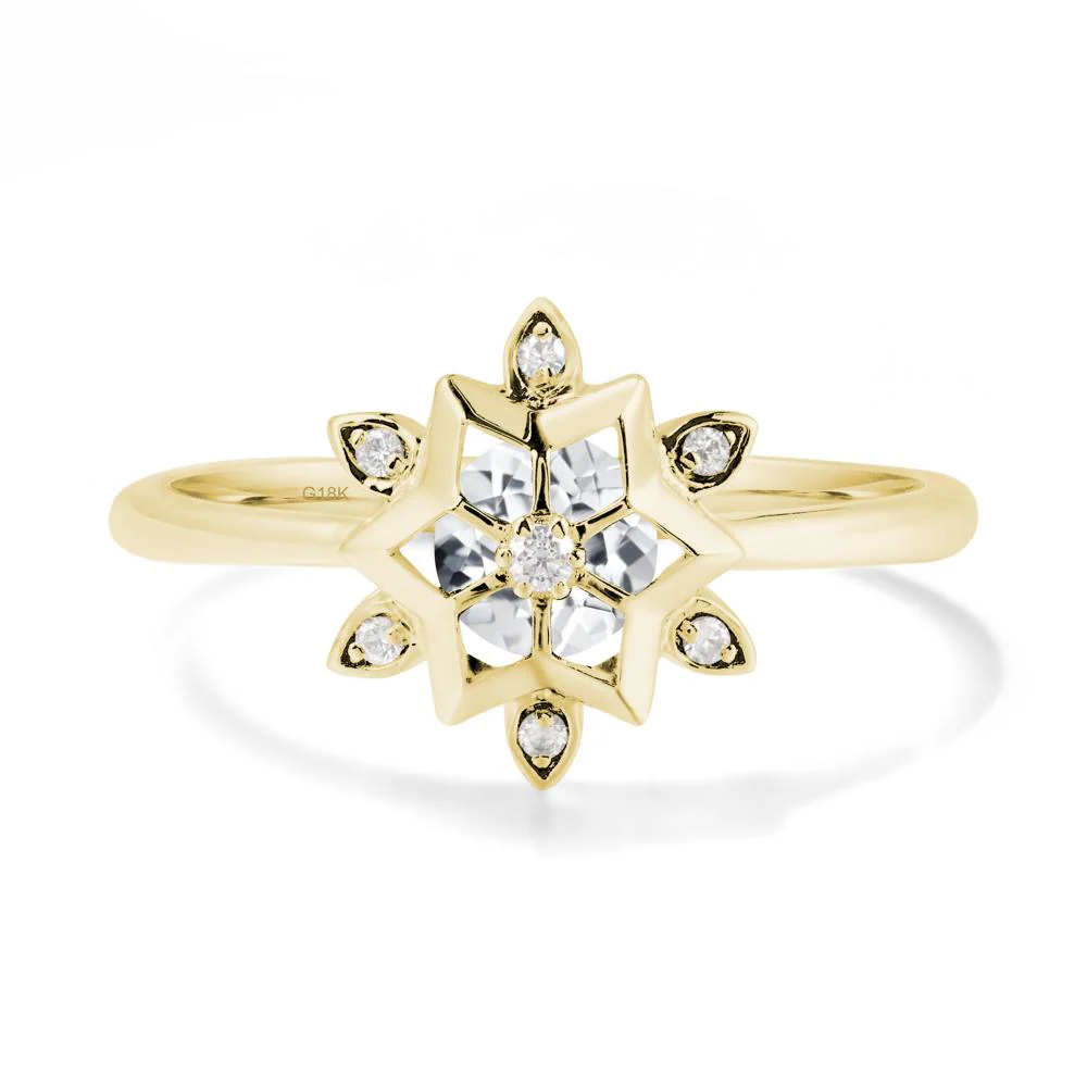 Floral Inspired Engagement White Topaz Ring - Image 6