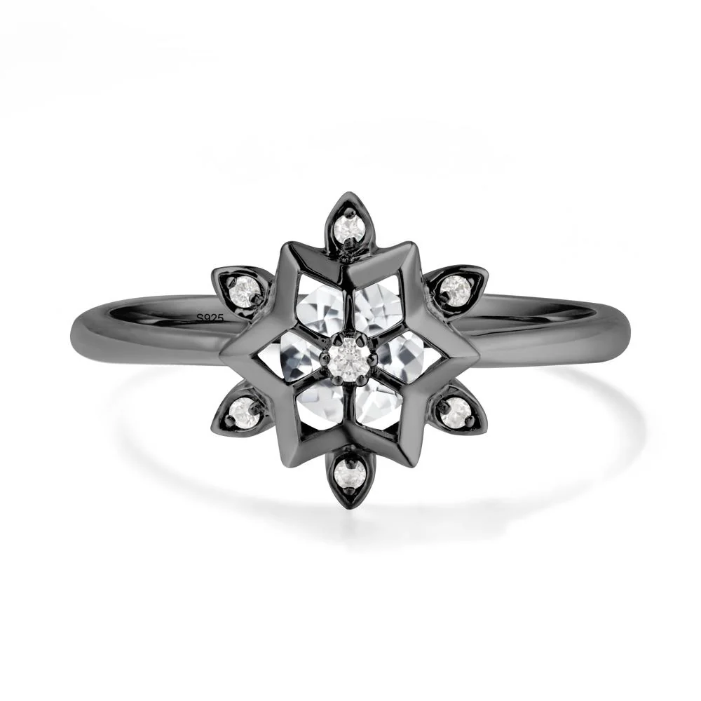 Floral Inspired Engagement White Topaz Ring - Image 7