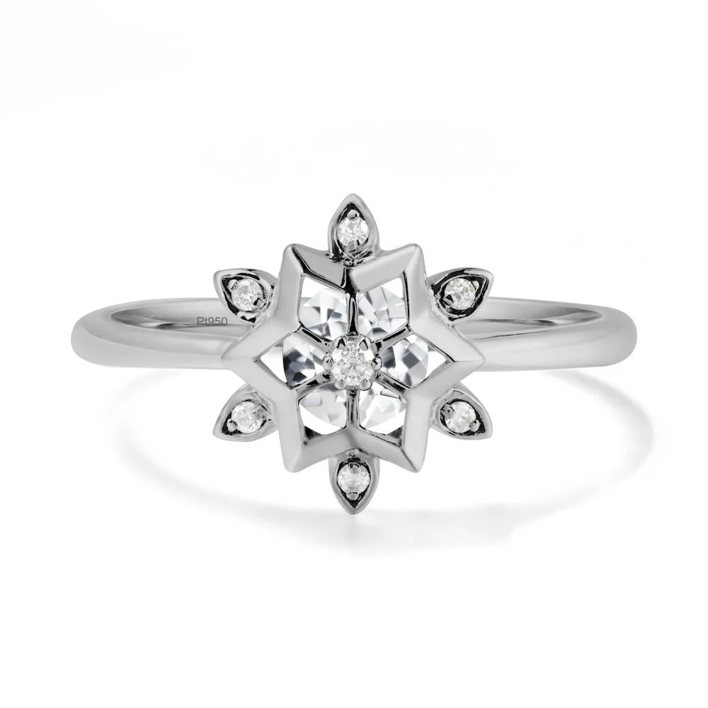 Floral Inspired Engagement White Topaz Ring - Image 8