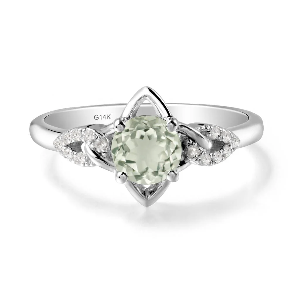 Round Green Amethyst Ring with Celtic Knot - Image 3