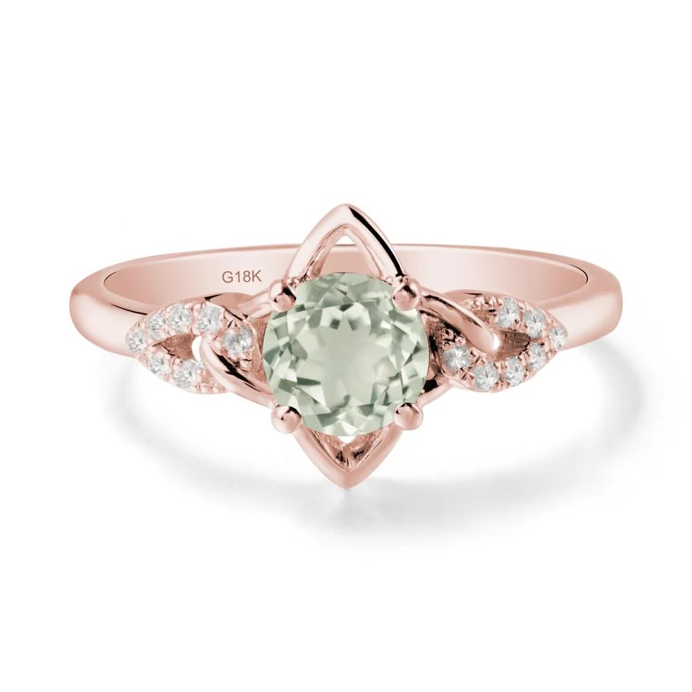 Round Green Amethyst Ring with Celtic Knot - Image 4