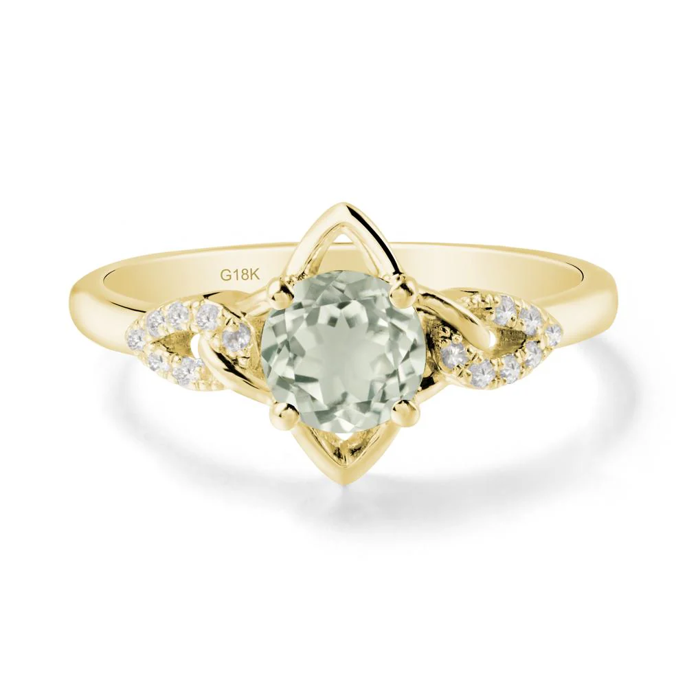 Round Green Amethyst Ring with Celtic Knot - Image 6