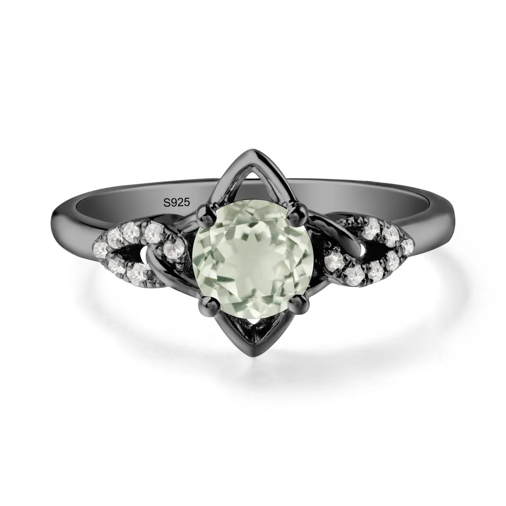 Round Green Amethyst Ring with Celtic Knot - Image 7