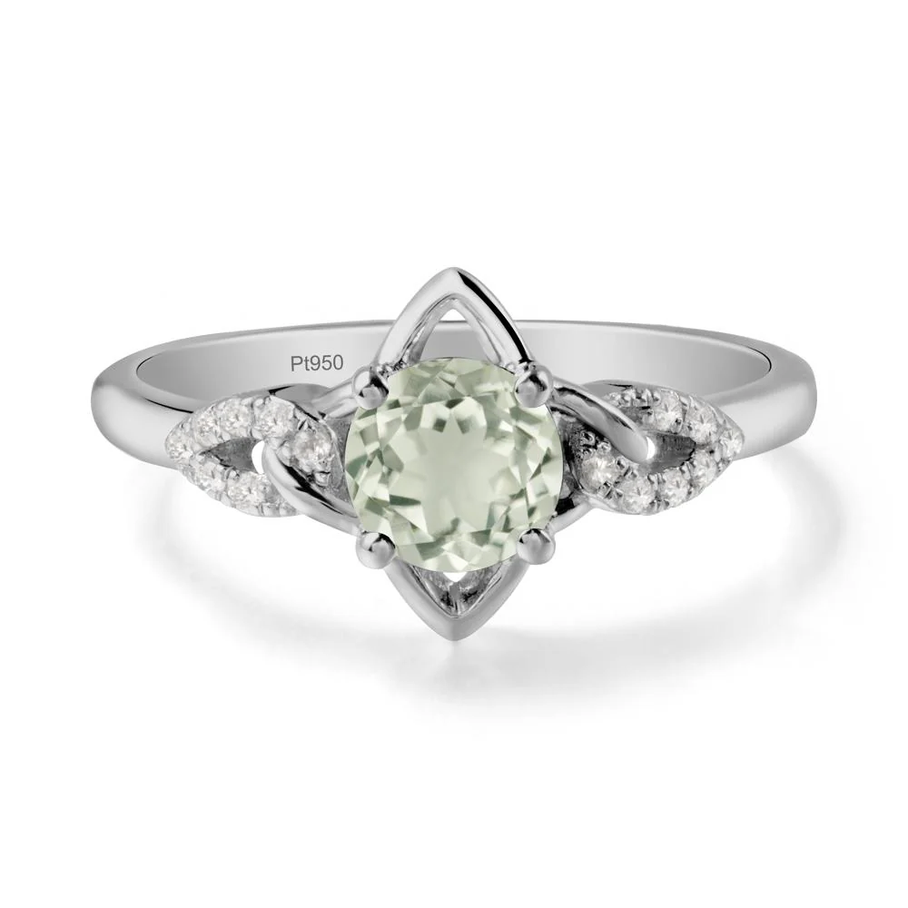 Round Green Amethyst Ring with Celtic Knot - Image 8