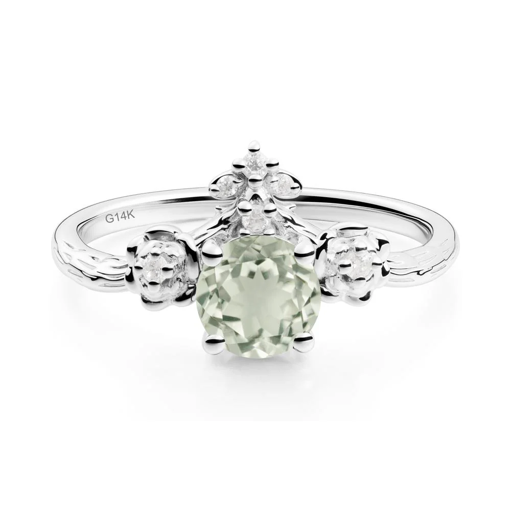 Floral Inspired Green Amethyst Statement Ring