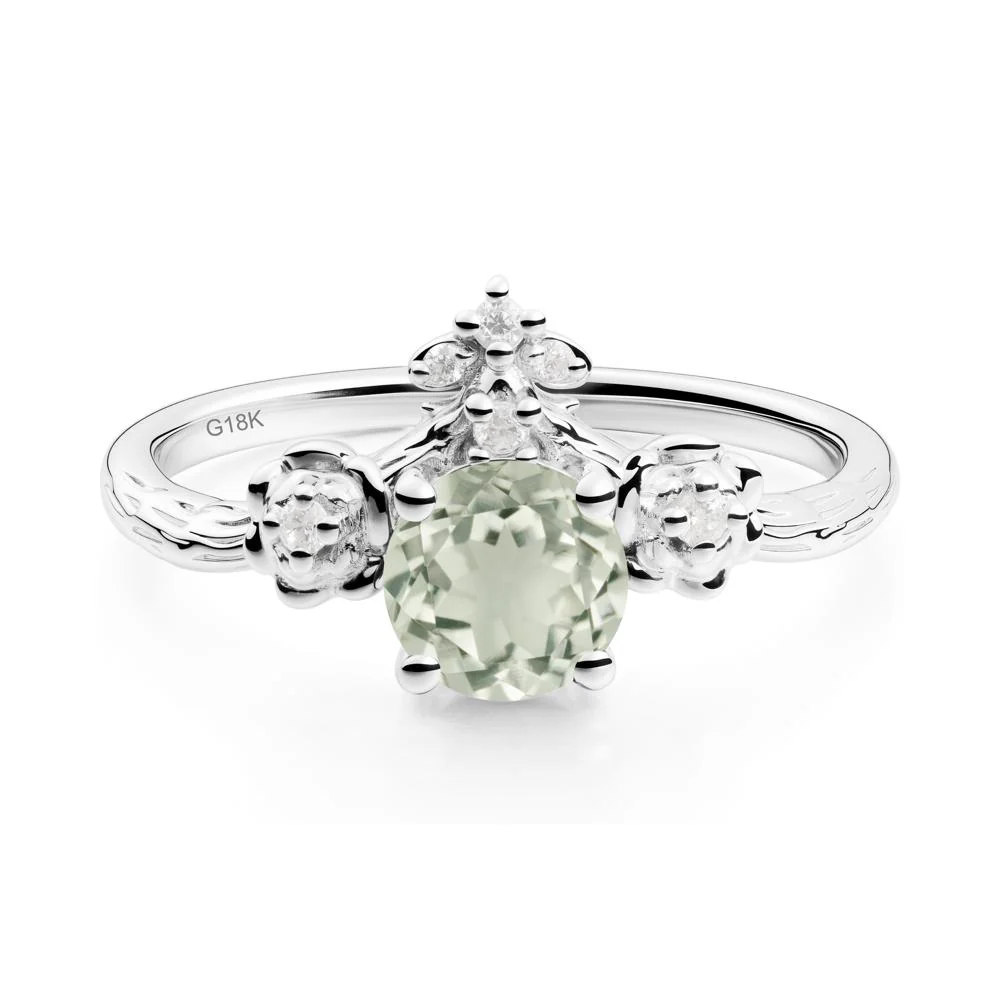 Floral Inspired Green Amethyst Statement Ring - Image 2