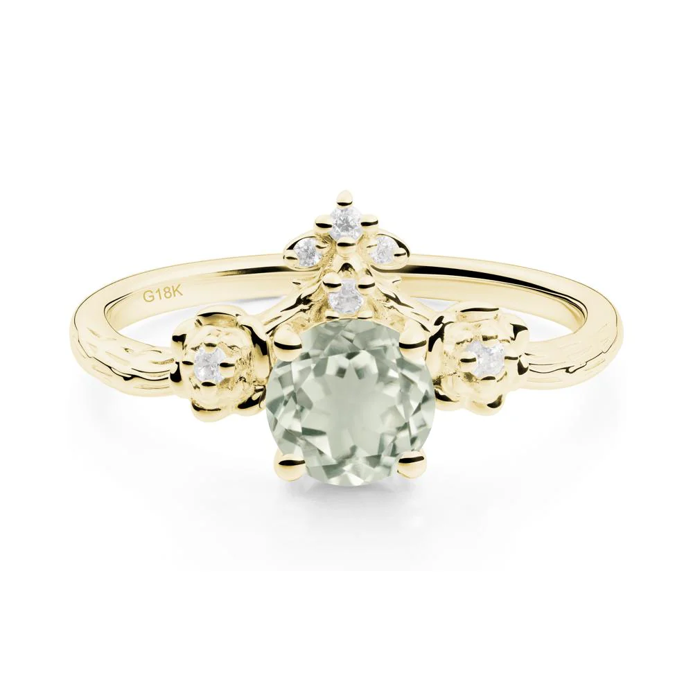 Floral Inspired Green Amethyst Statement Ring - Image 4
