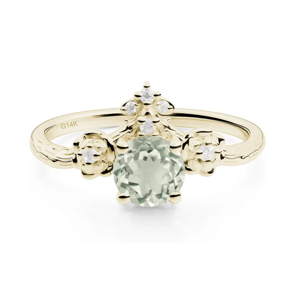 Floral Inspired Green Amethyst Statement Ring - Image 6