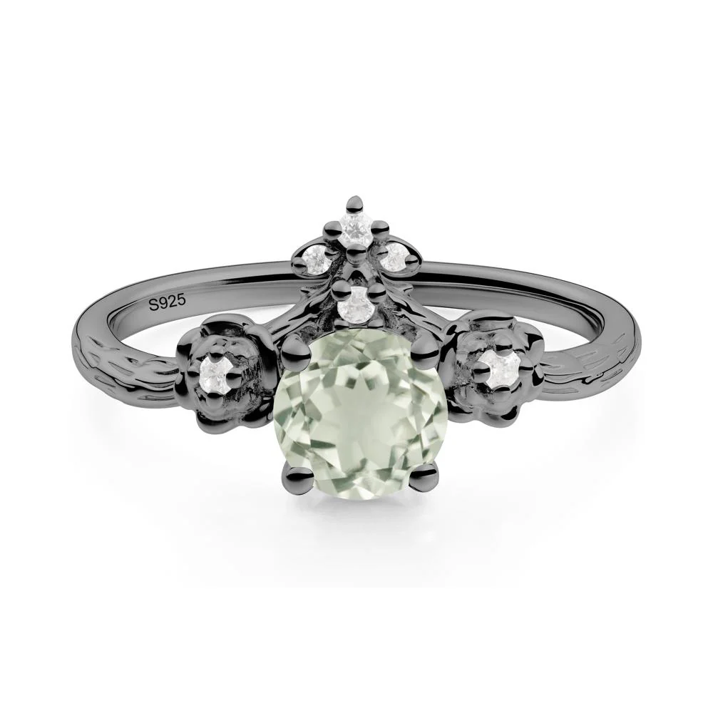 Floral Inspired Green Amethyst Statement Ring - Image 9