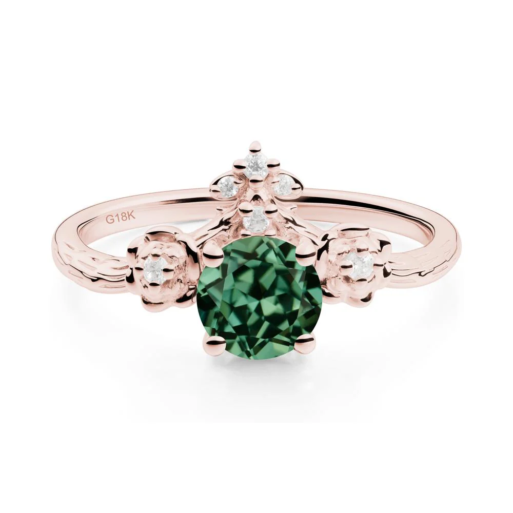 Floral Inspired Green Sapphire Statement Ring - Image 3
