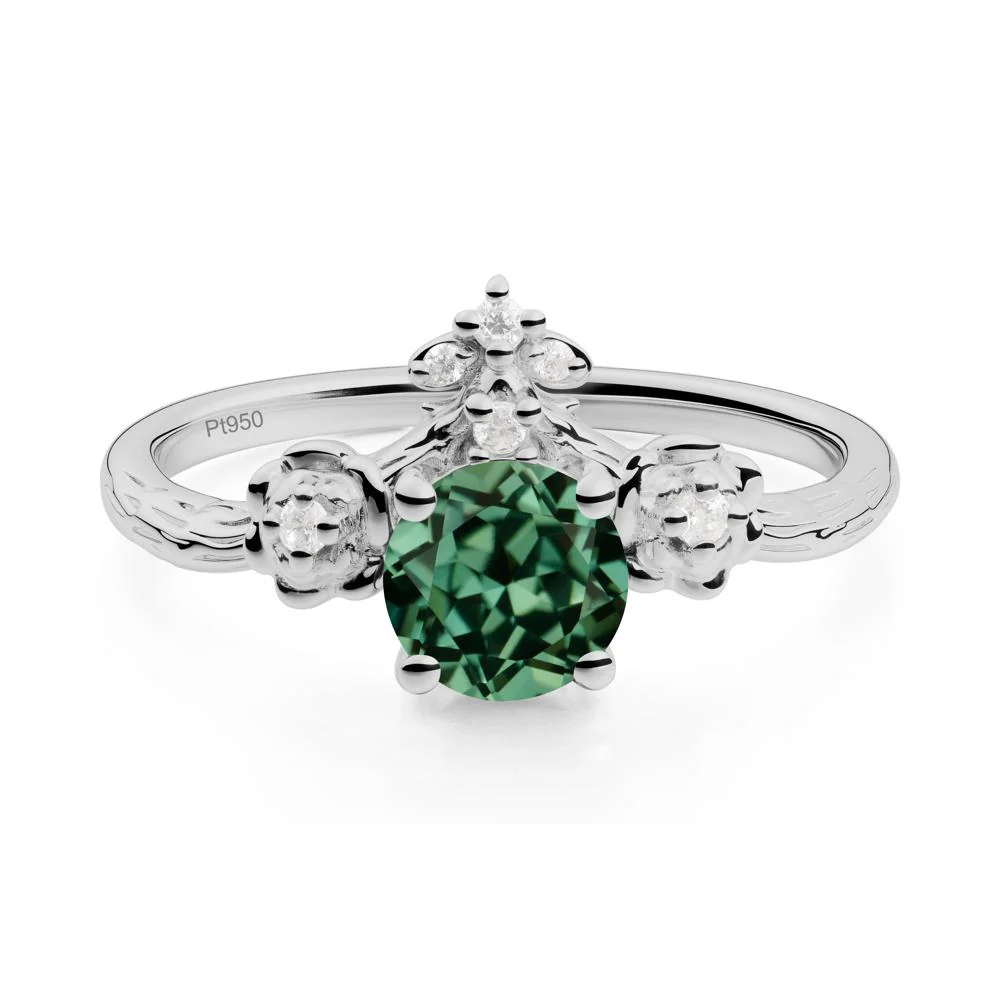 Floral Inspired Green Sapphire Statement Ring - Image 4