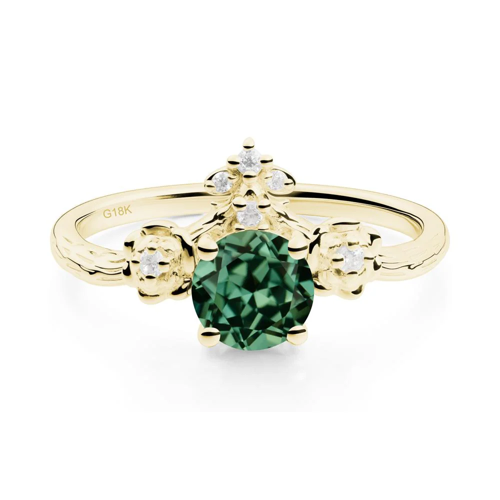Floral Inspired Green Sapphire Statement Ring - Image 7