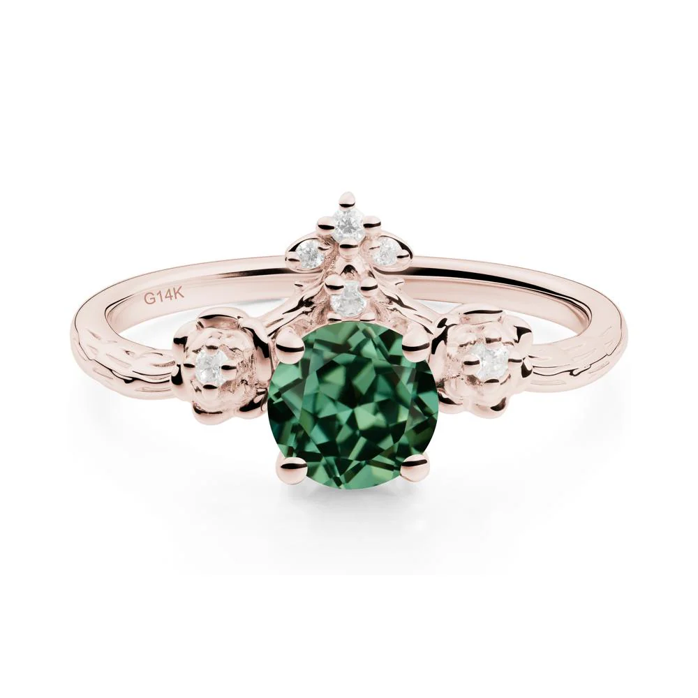 Floral Inspired Green Sapphire Statement Ring - Image 9
