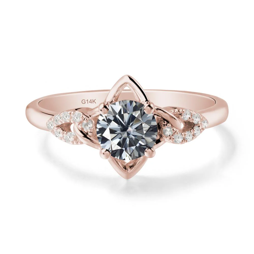 Four Pointed Star Grey Moissanite Ring - Image 2