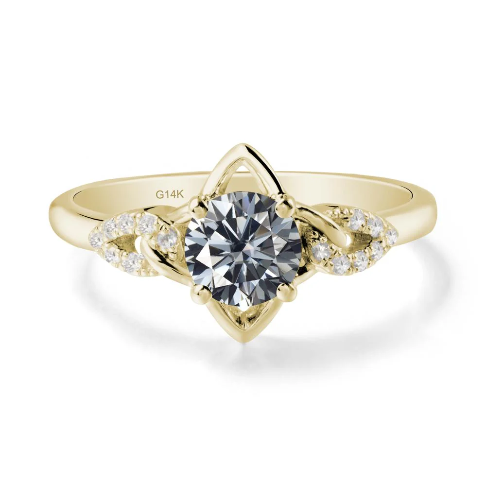 Four Pointed Star Grey Moissanite Ring - Image 4