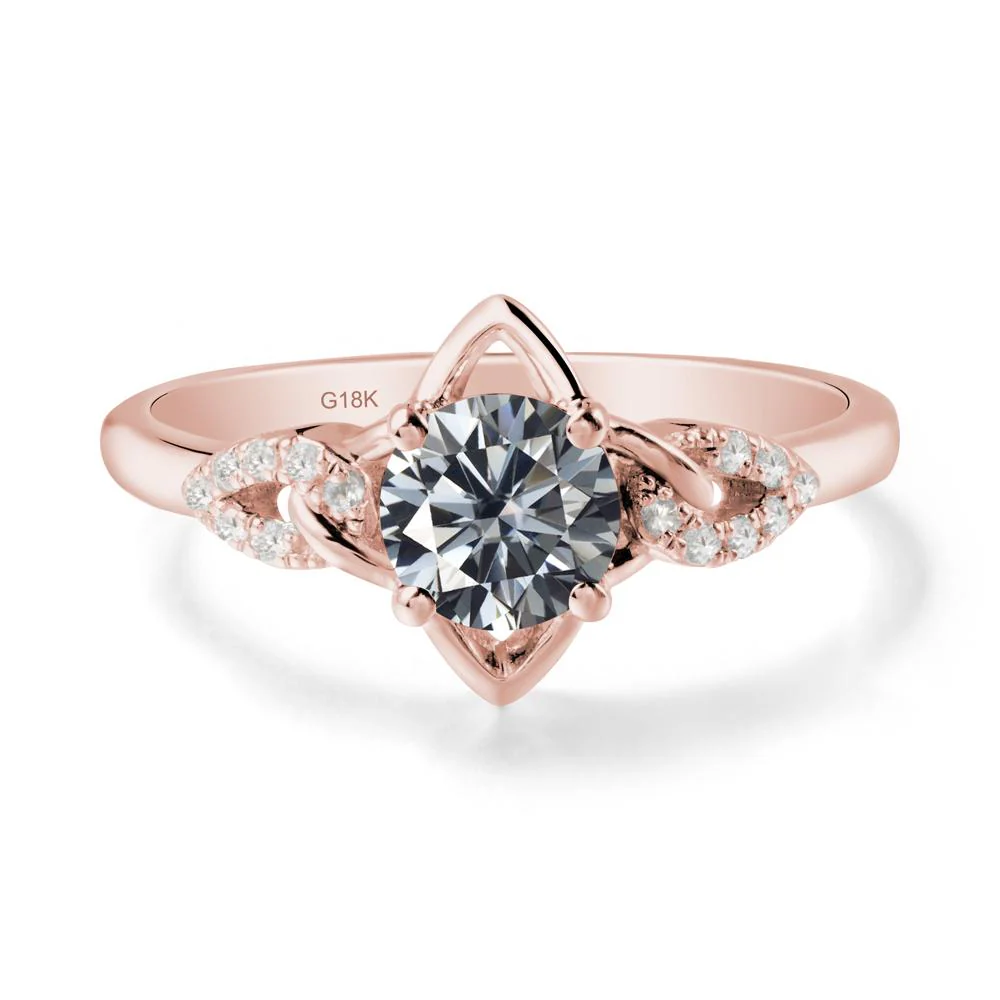 Four Pointed Star Grey Moissanite Ring - Image 5