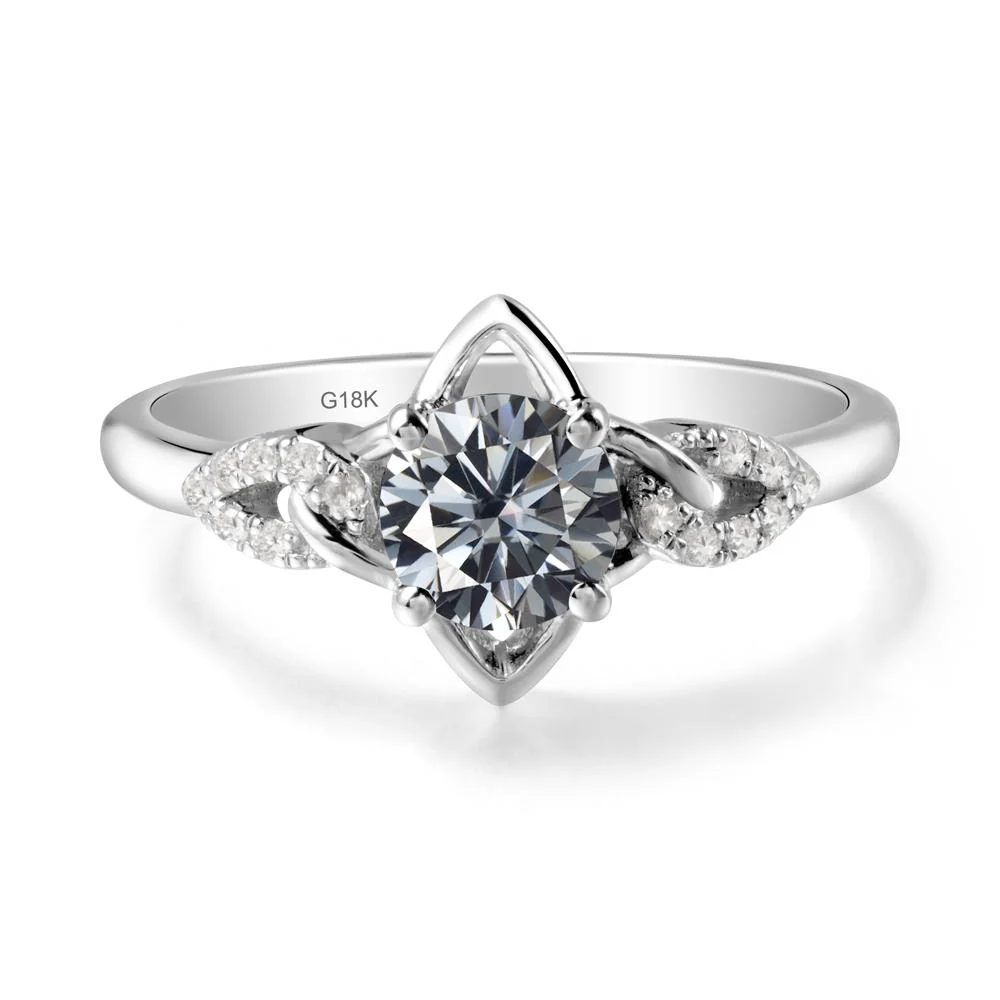 Four Pointed Star Grey Moissanite Ring - Image 6