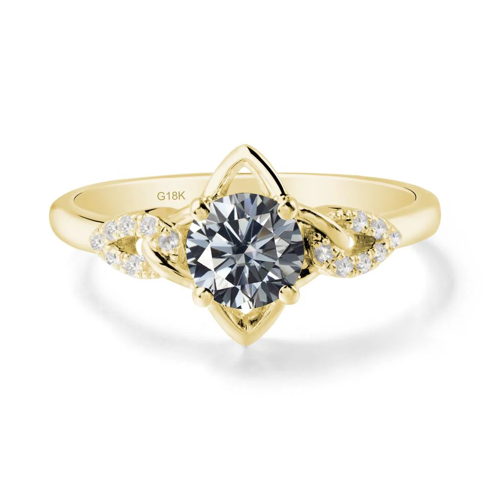 Four Pointed Star Grey Moissanite Ring - Image 7