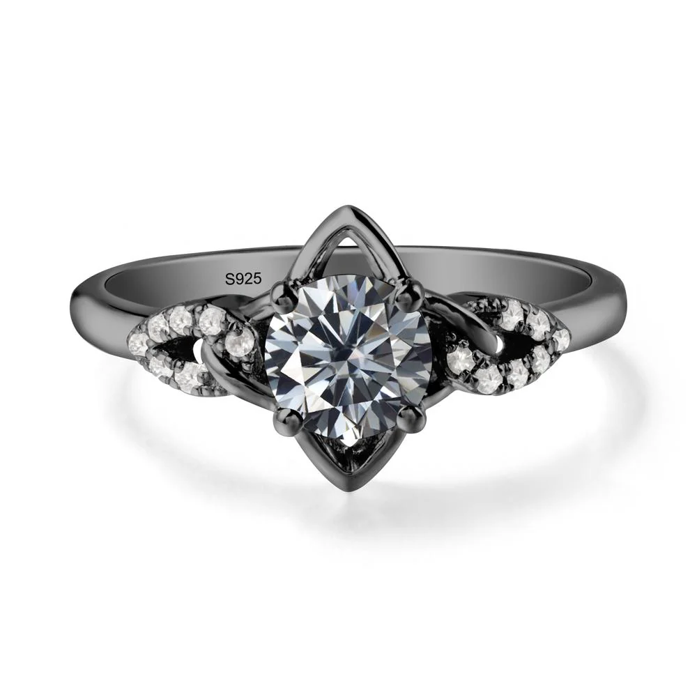 Four Pointed Star Grey Moissanite Ring - Image 8
