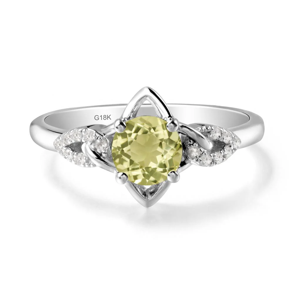 Floral Inspired Lemon Quartz Ring with Leaves - Image 6