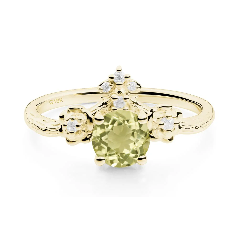 Floral Inspired Lemon Quartz Statement Ring - Image 8