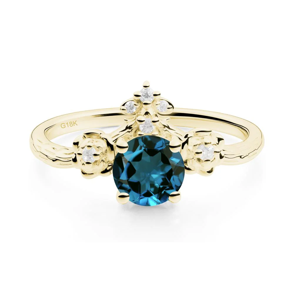 Floral Inspired London Blue Topaz Statement Ring - Image 2