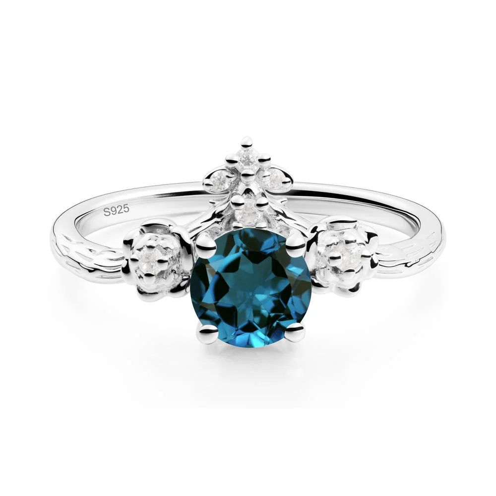 Floral Inspired London Blue Topaz Statement Ring - Image 3