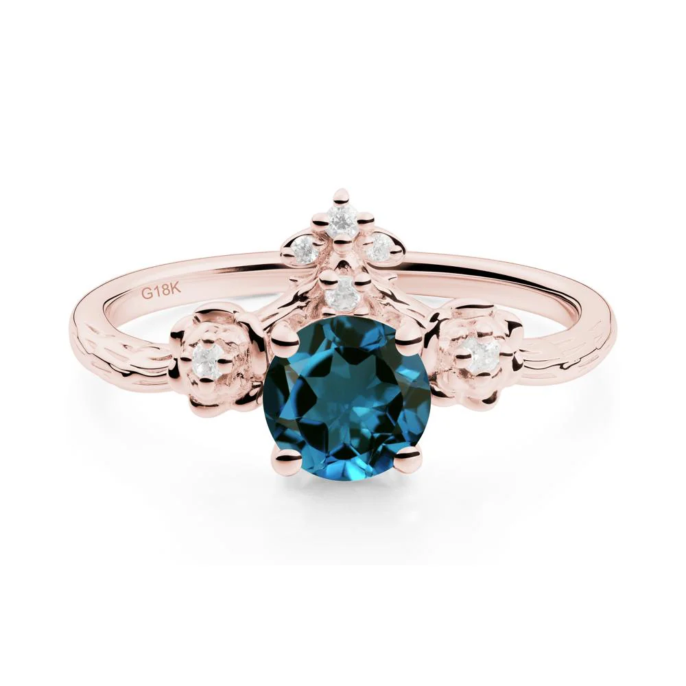 Floral Inspired London Blue Topaz Statement Ring - Image 6