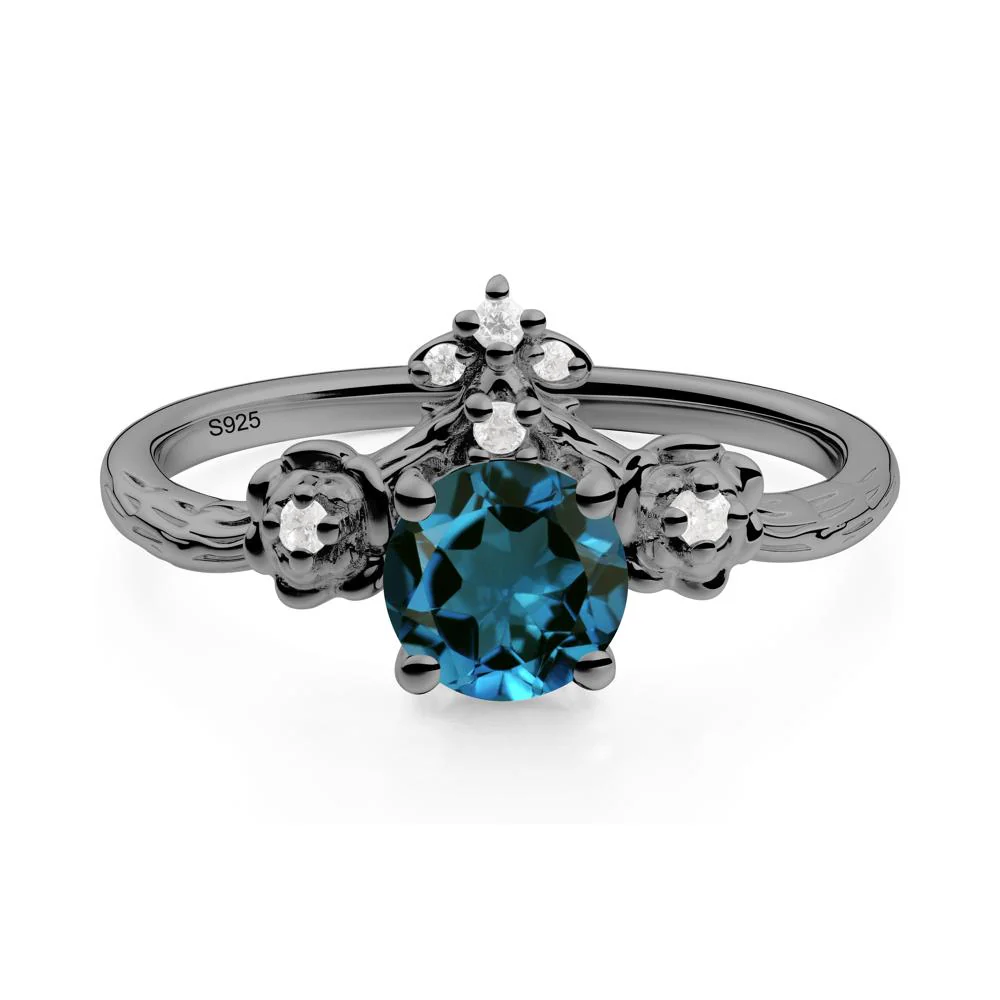 Floral Inspired London Blue Topaz Statement Ring - Image 9