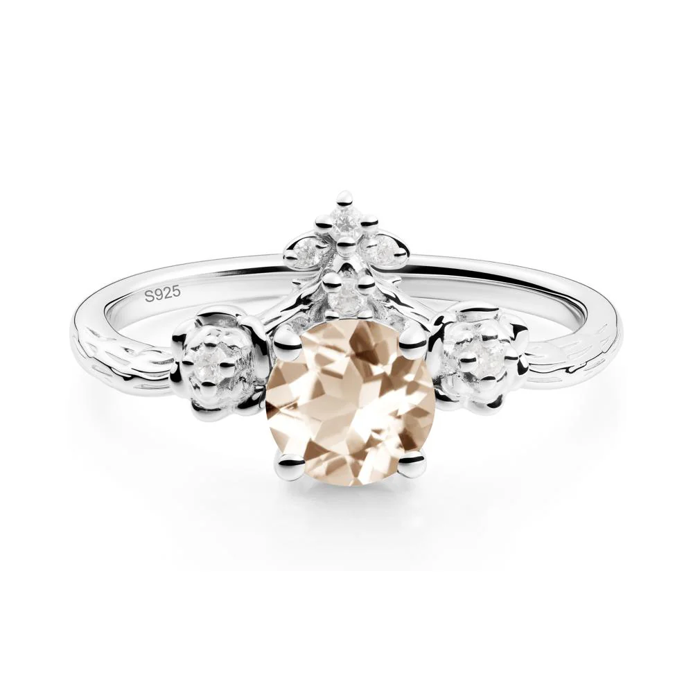 Floral Inspired Morganite Statement Ring - Image 3