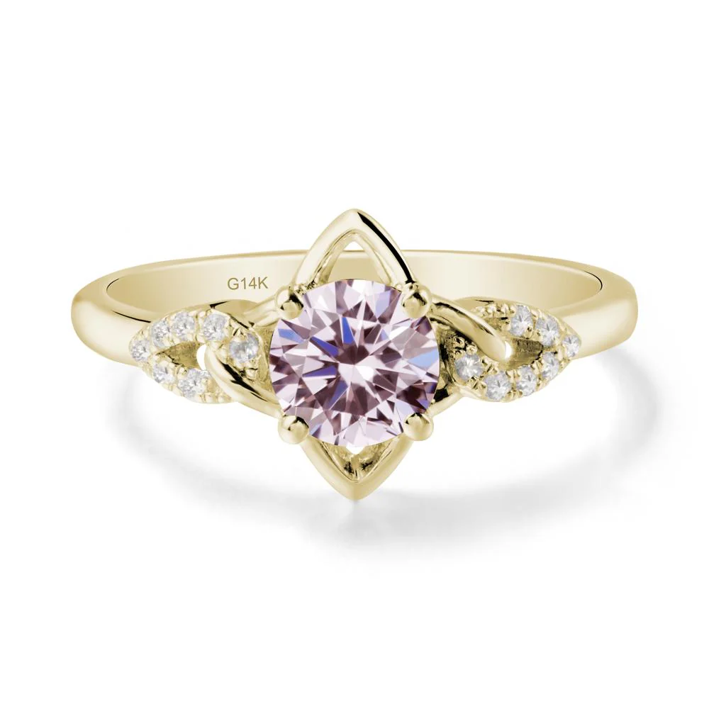 Four Pointed Star Pink Cubic Zirconia Ring - Image 4