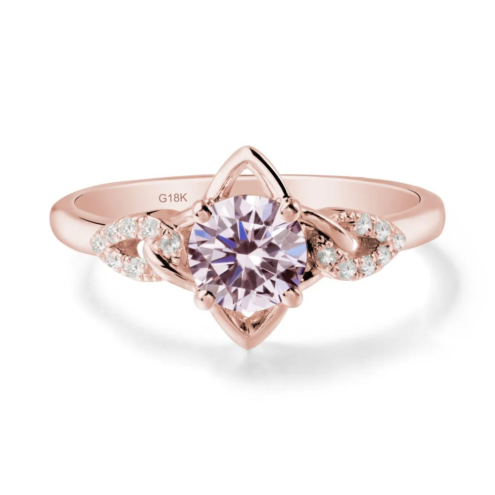 Four Pointed Star Pink Cubic Zirconia Ring - Image 5