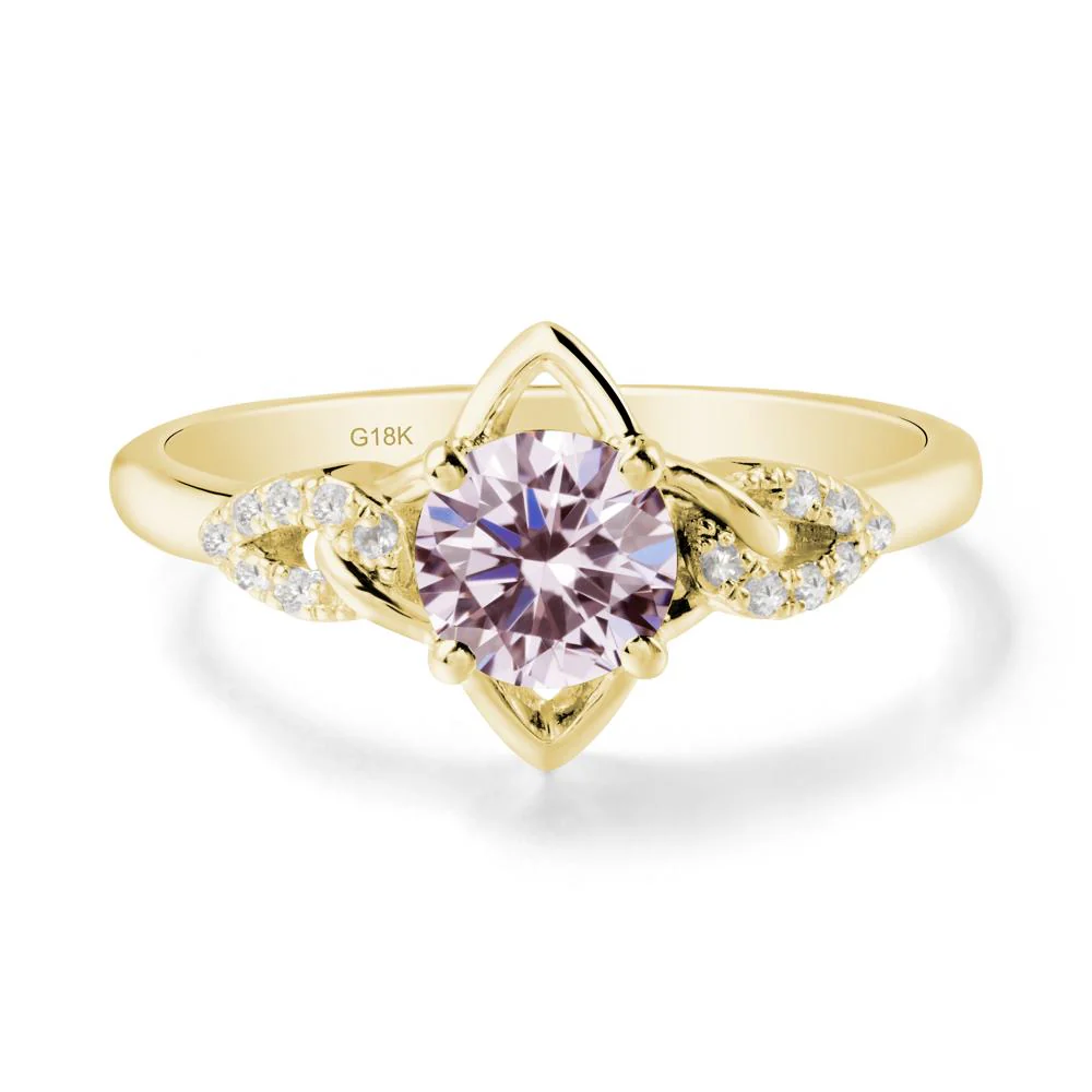 Four Pointed Star Pink Cubic Zirconia Ring - Image 7