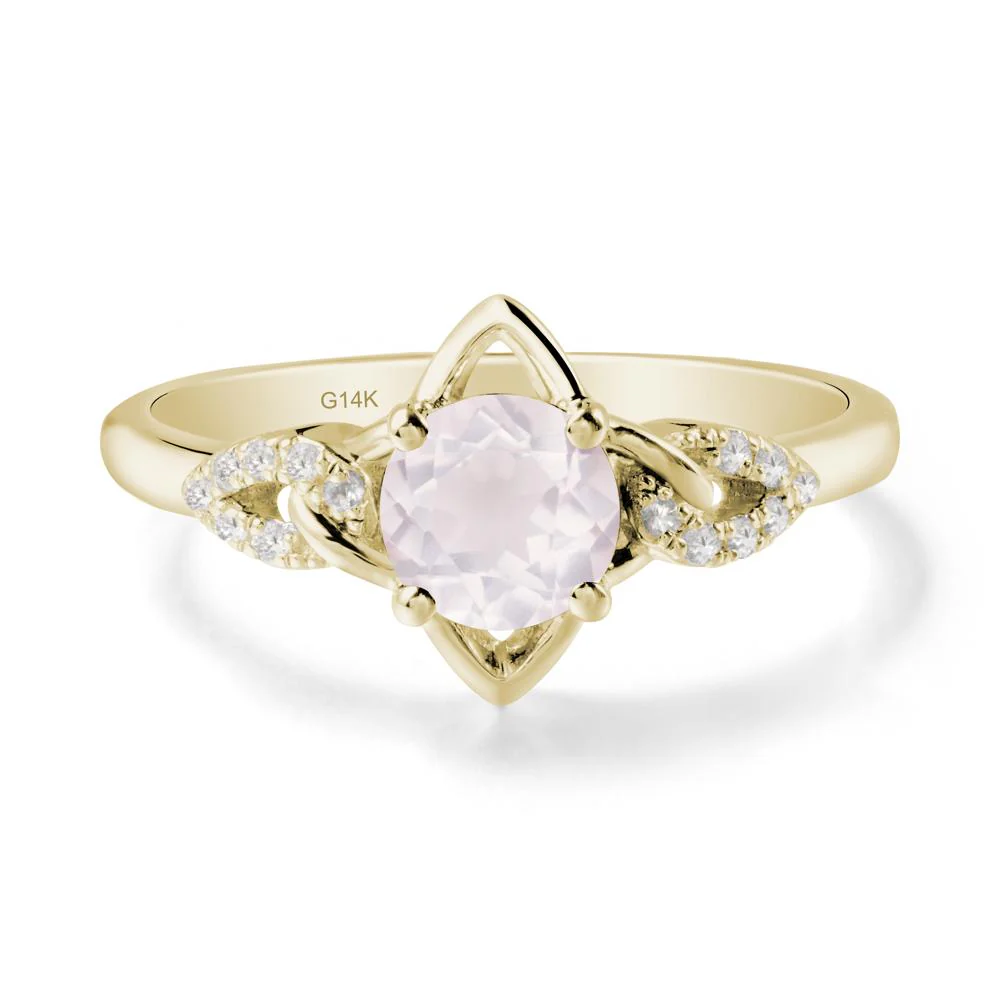 Unique Rose Quartz Celtic Knot Ring