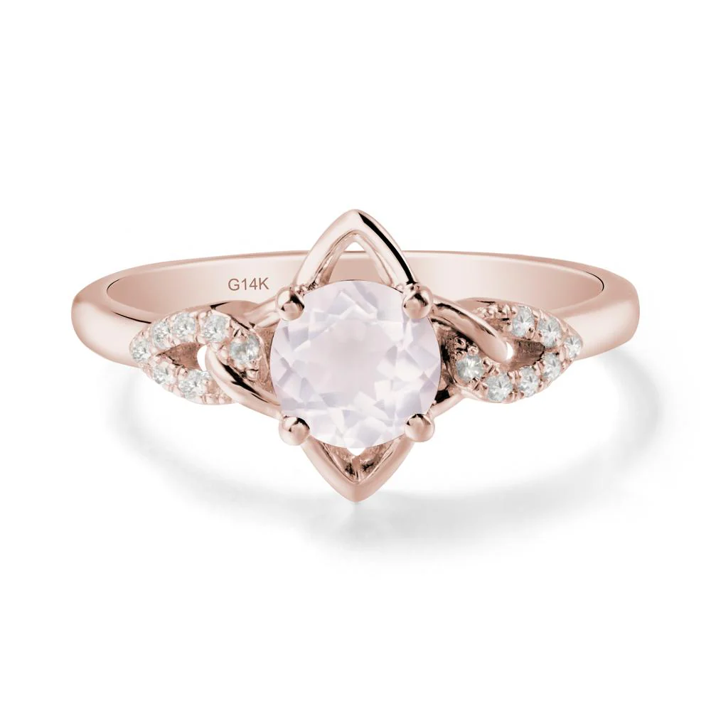 Unique Rose Quartz Celtic Knot Ring - Image 2